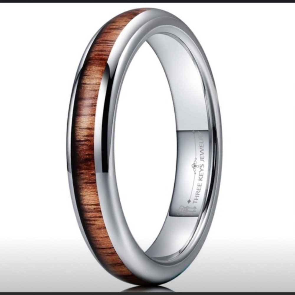 Three Keys Jewelry Tungsten w/Wood Inlay Ring
